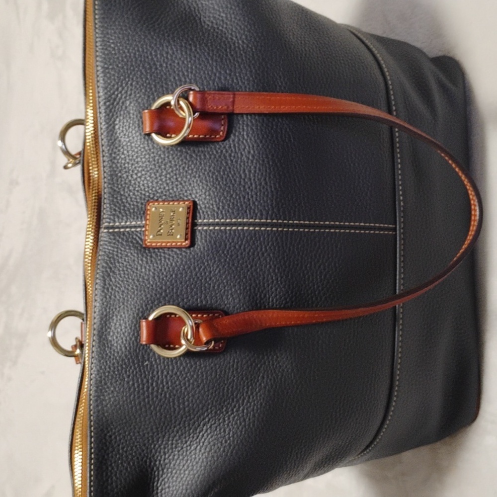 Dooney & Bourke Grey Tote with Brown Straps
